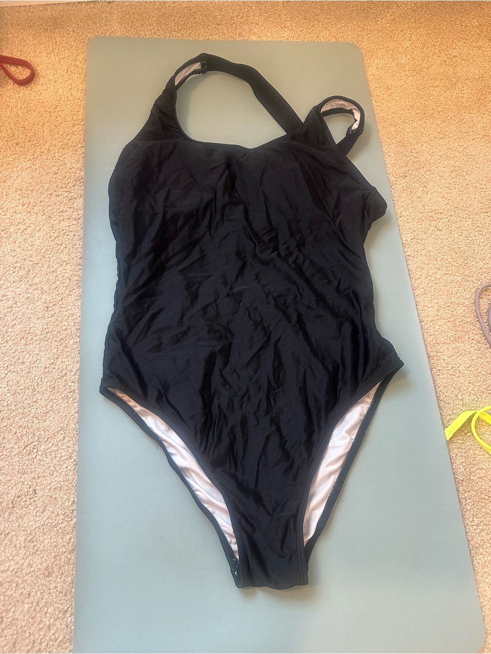Sleek Black One-Piece Swim Suit — Classic Scoop Back